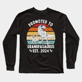 PROMOTED TO GRANDPASAURUS BABY ANNOUNCEMENT 2024 Long Sleeve T-Shirt